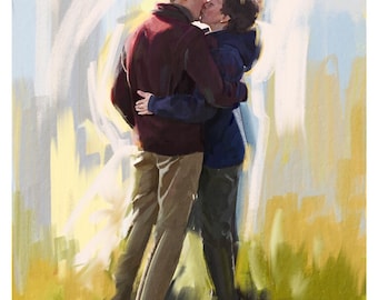 Hand-Drawn Digital Portrait from Photo: Custom Couple & Family Art/ Unique Digital Printed Portrait