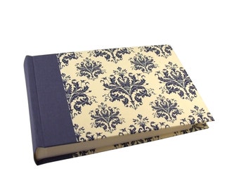 elegant wedding guest book, wedding photo guest book, photo album wedding, photo album guest book, damask wedding album, blue ivory