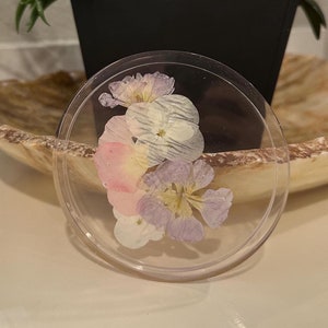 Pressed Wedding Flower Resin Coaster | Pink Purple White Resin Floral Coaster | Real Flowers | Made to Order | Gift for Her | Bridal Bouquet