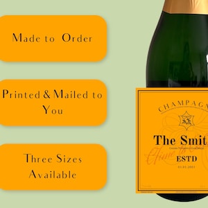 Custom Champagne Label Matte Orange Veuve Clicquot | PRINTED File Delivered to You | Birthday Wedding Engagement Graduation Anniversary Gift