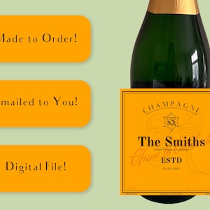 Benutzerdefinierte Champagner Etikett Veuve | Digitale Datei auf Bestellung | Besondere Anlässe Geburtstag Hochzeit Verlobung Abschluss Brautjungfer Geschenk