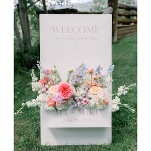 Flower Box Welcome Sign for Wedding | Wedding Welcome Sign A Frame | Personalized Wedding Welcome Easel Sign | Custom Flower Box Event Sign