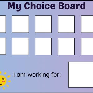 Choice board for Autism