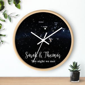 Personalisierte Sternenkarte Wanduhr, The Night We Met Wanduhr, Benutzerdefinierte Sternenkarte, Geschenk für sie, Geschenk für Zuhause