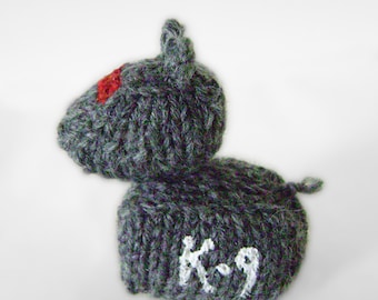 Doctor Who inspired K-9 Catnip Cat Toy Knit Handmade