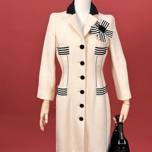 S | MOSCHINO - 90s Wool Button Up Dress / Overcoat