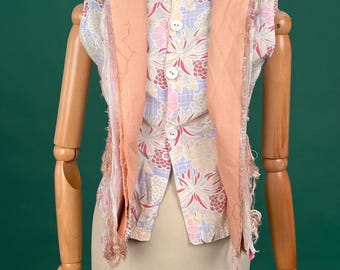 XS / MICHIKO KOSHINO Top in cotone a strati decostruito anni 2000