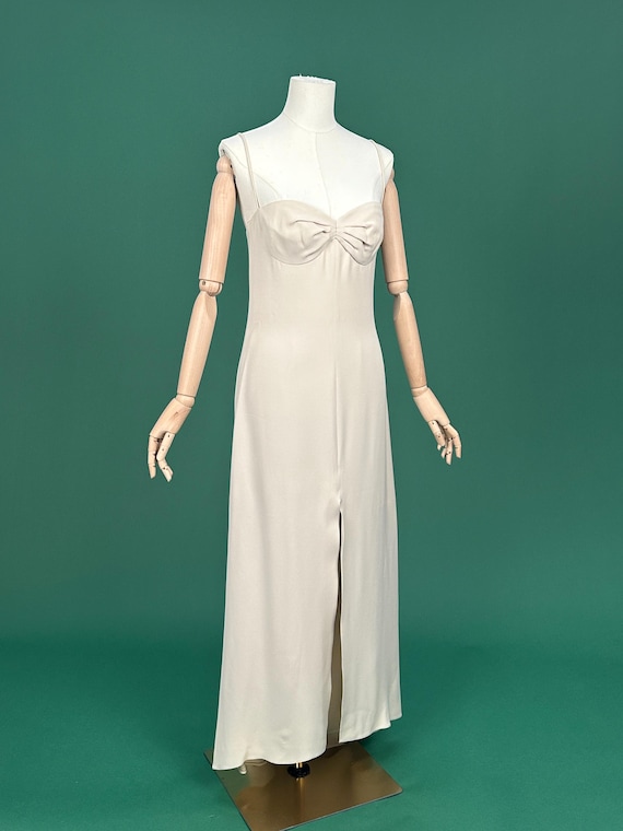 S | GIORGIO ARMANI Early 2000s Ice Grey Silk Evening Gown - Etsy