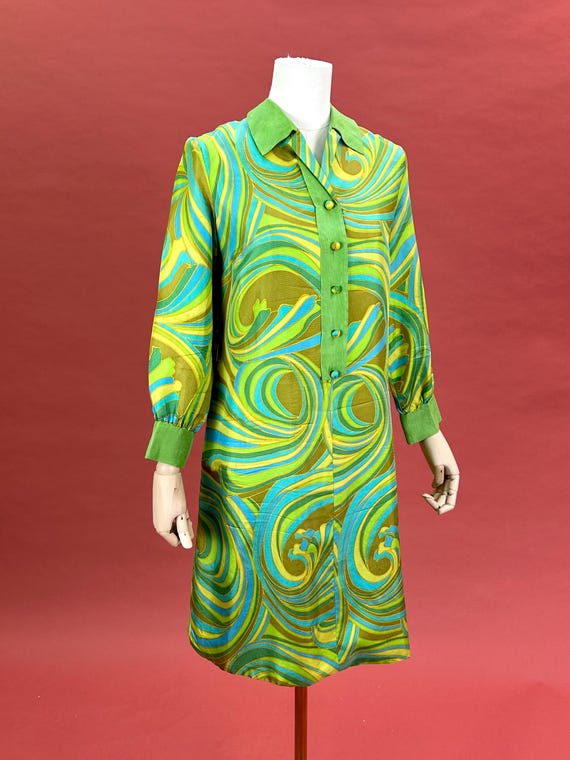 green psychedelic dress Tuesday Long Dress - Psychedelic Butterflies main image 0