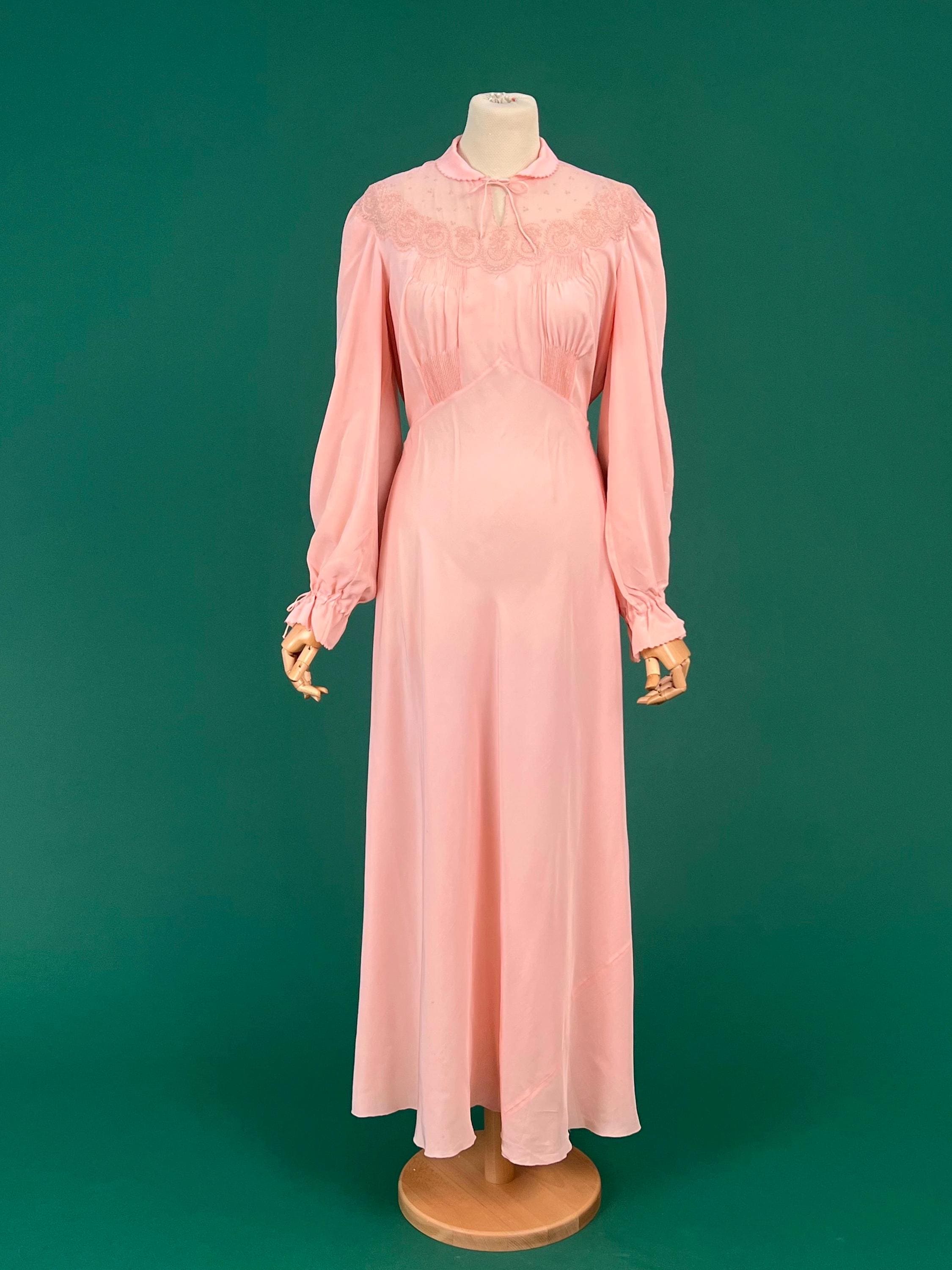 Pink Silk Long Slip Dress - Etsy Pink Silk Long Slip Dress - Etsy