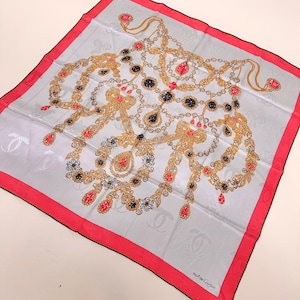 CARTIER - 80 / 90er Jahre Must de Cartier Jewel Print Schal - Rokoko Barock Stil