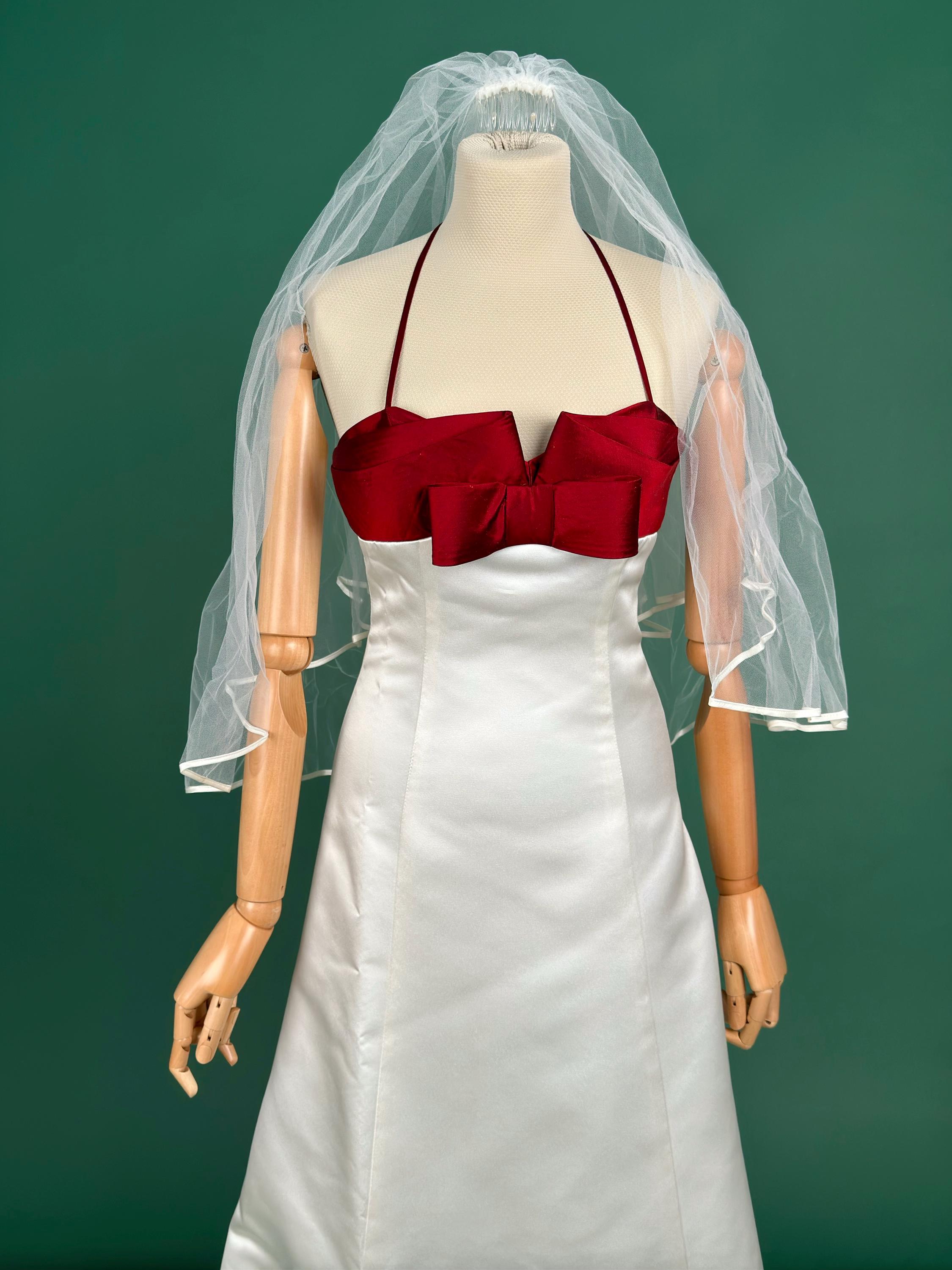 White Wedding Dress With Red Accent - Etsy UK White Wedding Dress With Red Accent - Etsy UK