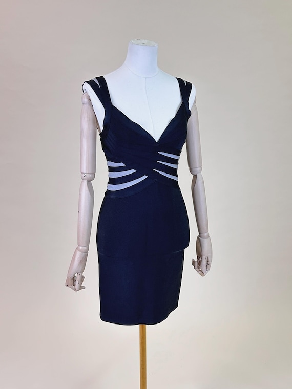 XS/S | HERV LGER 2000s Bandage Dress Black & Grey Cut-out Bodycon - Etsy XS/S | HERV LGER 2000s Bandage Dress Black & Grey Cut-out Bodycon - Etsy