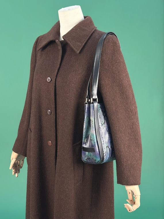 1990s Exotic Blue Python Leather Shoulder Bag - image 5