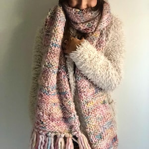 “Pastel Rainbow” Scarf and Hat Set