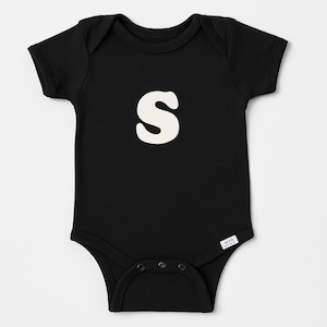 Monogram baby onesie, Baby gift onesie, Black Baby Onesie with White Letter, Personalized Baby onesie, Baby Shower Gift, Newborn Outfit