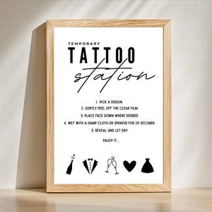 Wedding Tattoo Station Sign: Elegant Party Decor (PDF Downloadable File)