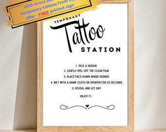 Placa para estúdio de tatuagem de casamento, decoração para festa