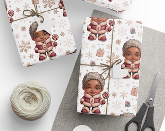 Holiday Wrapping Paper, Festive Gift Wrap, Gingerbread Theme, Christmas Decorations, Eco-friendly Gift Accessories, Unique Gift Wrap