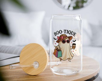 Vaso para sorber Boo-tique, 16 oz con pajita: perfecto para fiestas de Halloween, delicias espeluznantes, regalos navideños, decoraciones lindas, ecológico [...]