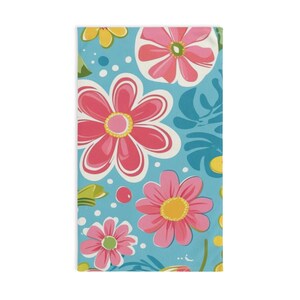 Vibrant Floral Hand Towel, Kitchen Decor, Bathroom Essentials, Gift for Her, Spring Home Decor, Cute Towel for Weddings