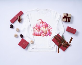 Sudadera de calabaza rosa para concienciar sobre el cáncer de mama: moda acogedora para el otoño