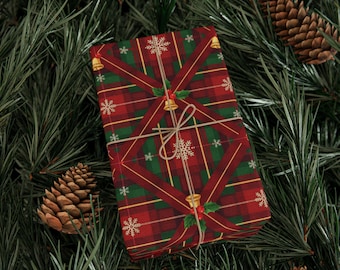 Papel de regalo festivo, papel de regalo navideño, envoltorio de temporada, embalaje ecológico, decoración navideña