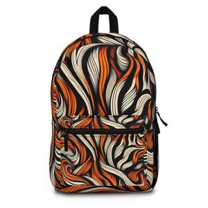 Stylish Abstract Backpack - Trendy School Bag, Art-Inspired Rucksack, Unique Travel Companion, Perfect Gift for Students, Vibrant Design