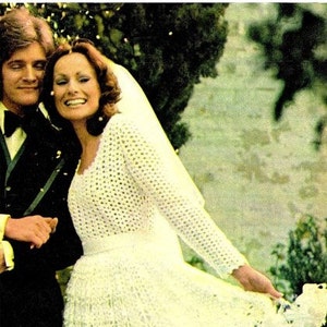 Crochet Pattern BRIDESMAID and  Bride&#39;s WEDDING Dress 1970s Retro Boho Bridal Gown - In ENGLISH only Download