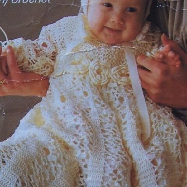 CROCHET PATTERN ~ Christening/Baptism Gown and Bonnet for baby Download