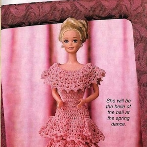 Instant download Crochet Pattern - Barbie in the Pink Teen Doll Dress