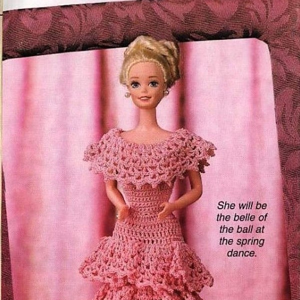 Instant download Crochet Pattern - Barbie in the Pink Teen Doll Dress