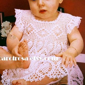 Crochet Pattern Filet Thread Crochet Baby Dress Pineapples Diamonds 6 months size Immediate download PDF image 2