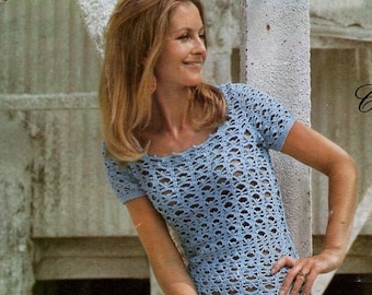 Crochet PATTERN Ladies Lacy Dress Retro Boho Vintage 70s PDF - Etsy