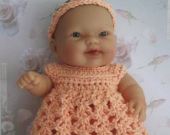 Crochet PATTERN - Dress, Panties, Headband and Shoes for Berenguer Doll/Lil Cutesie or similar 8-10 inch doll