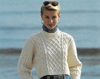 cropped aran sweater