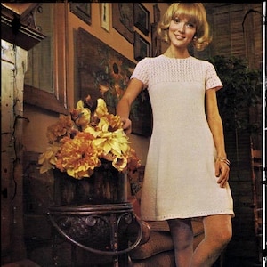 Download instantly - Knitting Pattern Womens Dress - Sizes 10 - 18 Dress size - PDF