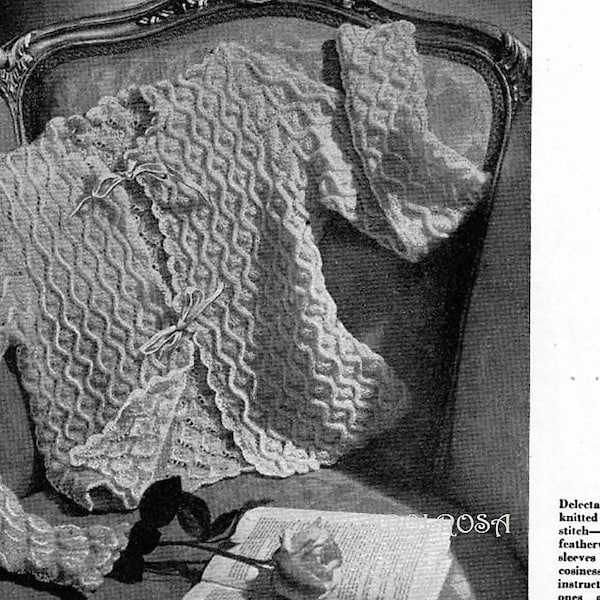 Instant download - Vintage Knitting Pattern for Lacy Bedjacket/Cardigan/Bridal wear