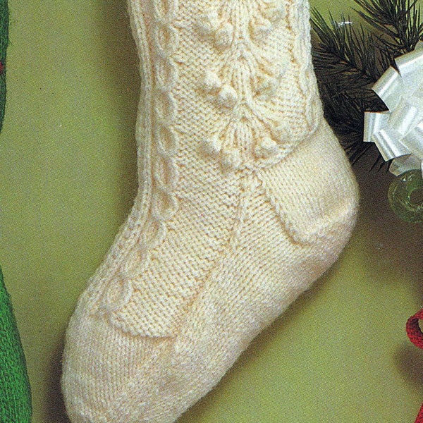 Fisherman Knit Christmas~Xmas Stocking Pattern - PDF download - Toys Santa Fun Festive