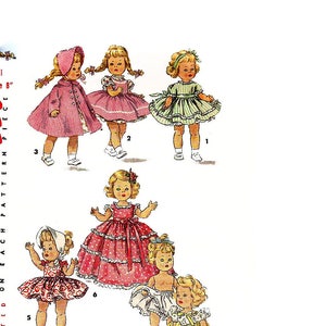 Download PDF Sewing Pattern to fit eg, Ginny, Muffie, Alexanderkins 8 inch height DOLLS sewing clothes ENGLISH language
