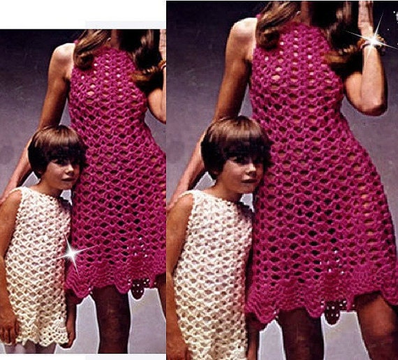 60s crochet dress pattern free 1960s Crochet Dress 1960s Hand Crochet Romantic Dress Honeywood