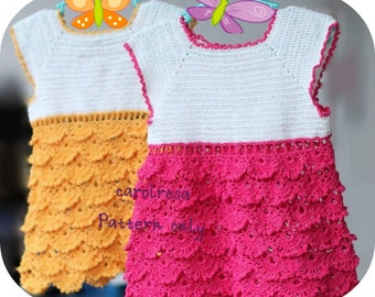 Crochet Pattern - Baby//Toddler Fan Stitch  Dress - 12 mos to 18 months Thread//Bebe//Heirloom//Keepsake