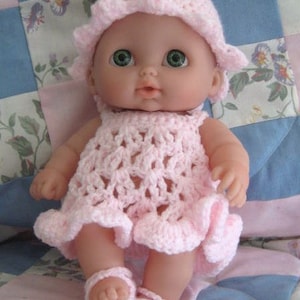 Crochet Pattern Doll - Li'l Cutesie Summertime Fun, Dress, Sunhat and Sandals Berenguer
