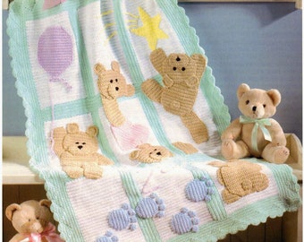 CUTE Afghan Crochet Pattern Lovely Bears Pdf Instant Download Fully explained ENG lang only