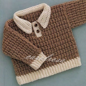 Crochet Pattern - Pullover/Sweater/Jumper - Sizes 6, 12 and 18 mos - Baby Bebe Child pattern