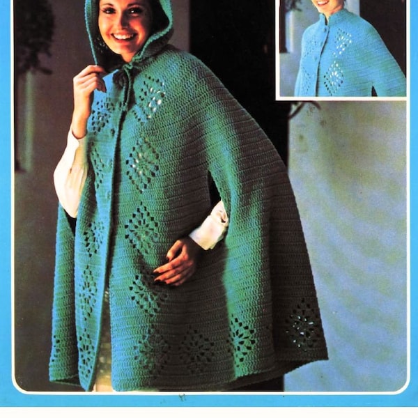 Crochet Pattern - Crochet Cape and Hood/Cloak - Beginner's Level - PDF download