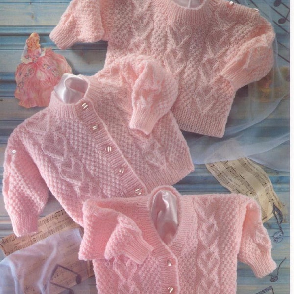 Download Baby Knitting Pattern Jackets Cardigans Sweaters DK ENG only