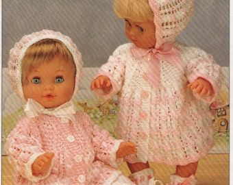 Knitting Pattern Doll/Premature Baby Coat, Jacket, Leggings, Bonnet and Booties PDF ENGLISH