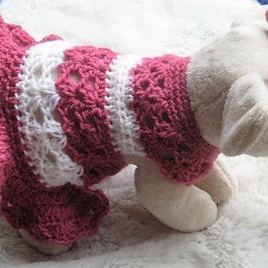 Crochet Pattern - BALLERINA Pooch Doggie Dress - Easy skill level - Teacup Dog Puppy Sweater Coat Dress PDF