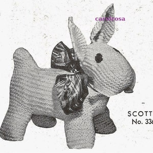 Knitting Pattern - Scottie Dog Plush/Plushie Stuffed Dog Toy